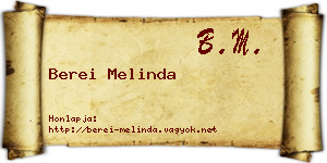 Berei Melinda névjegykártya